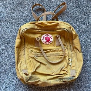 Fjallraven kanken mustard yellow backpack